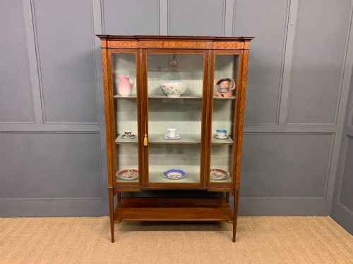 Edwardian Inlaid Mahogany and Satinwood Display Cabinet