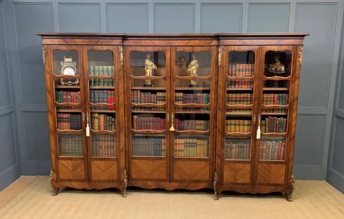 Large Sized French Kingwood Bookcase