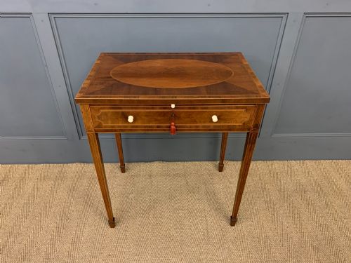 Sheraton Revival Inlaid Mahogany Table
