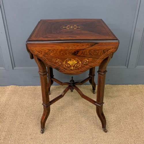Inlaid Rosewood Flap Table