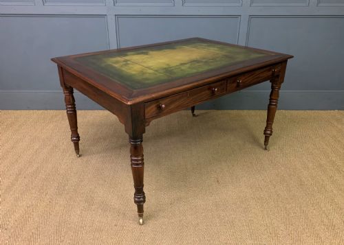 Victorian Mahogany 4 Drawer Partners Writing Table
