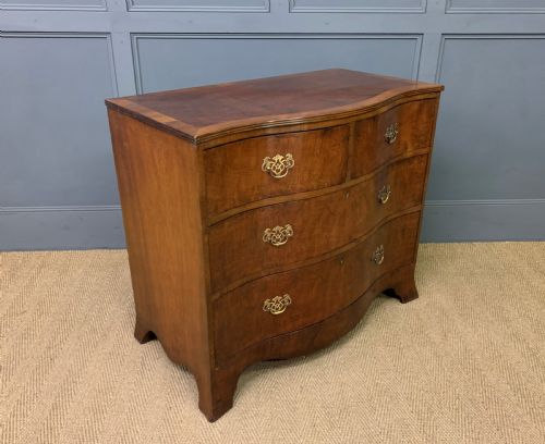 Burr Walnut Serpentine Fronted Chest of Drawers