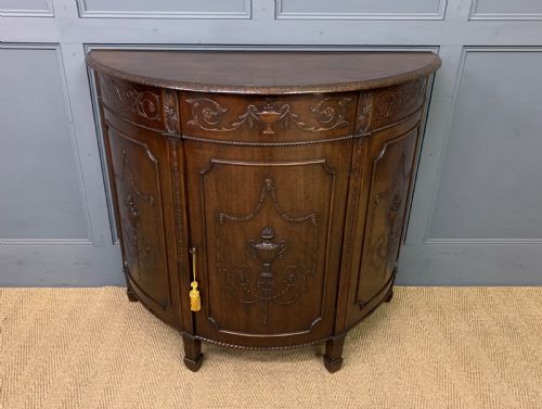 Adams Style Mahogany Demi Lune Commode