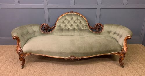 Victorian Upholstered Walnut Settee