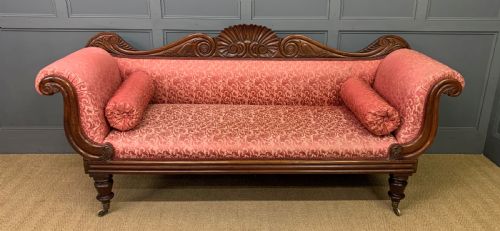 William IV Rosewood Double Scroll End Settee