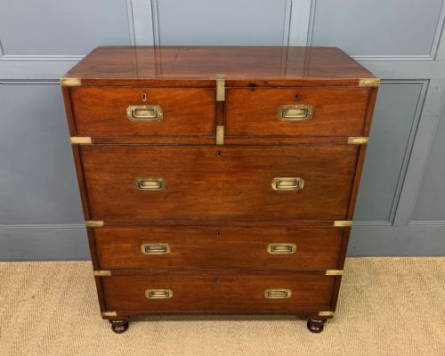 Victorian Secretaire Military Chest by H Pratt of New Bond Street, London