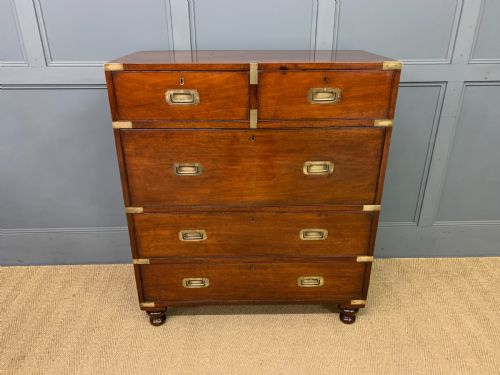 fig 1. Victorian Secretaire Military Chest by H Pratt of New Bond Street, London