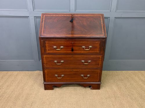fig 2. Inlaid Mahogany Bureau by Jas Shoolbred & Co.