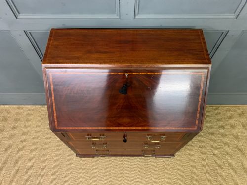 fig 3. Inlaid Mahogany Bureau by Jas Shoolbred & Co.