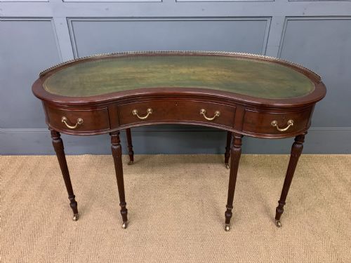 fig 1. Shapland & Petter Mahogany Kidney Shaped Writing Desk