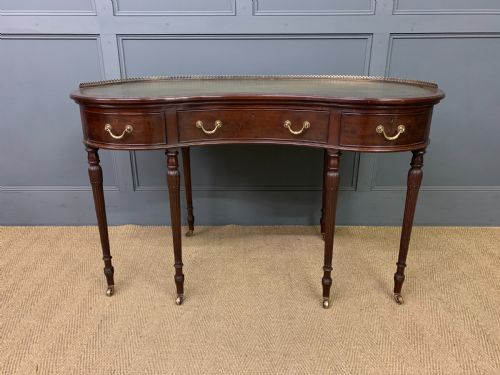 fig 2. Shapland & Petter Mahogany Kidney Shaped Writing Desk