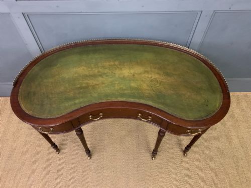 fig 3. Shapland & Petter Mahogany Kidney Shaped Writing Desk