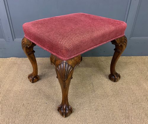 Queen Anne Style Walnut Stool