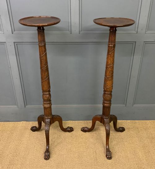 Pair of Victorian Mahogany Torcheres