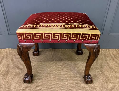 Queen Anne Style Walnut Stool