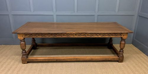 Large Oak Jacobean Revival Refectory Table