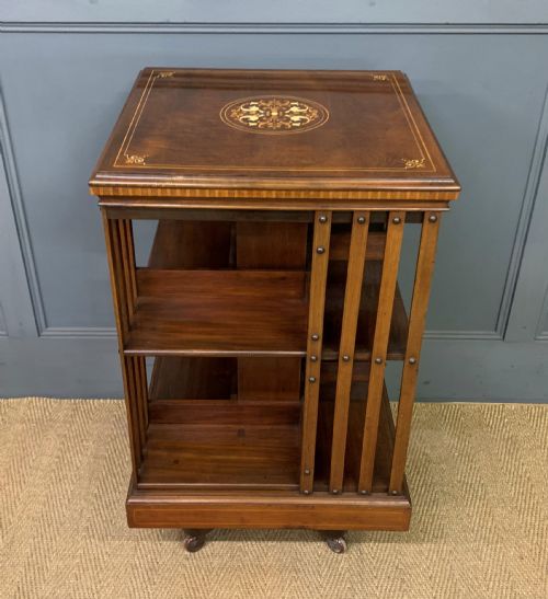 fig 2. Edwardian Inlaid Revolving Bookcase by Maple and Co.