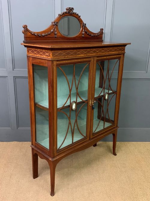 Edwardian Inlaid Mahogany Display Cabinet