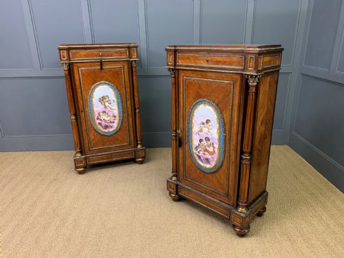Pair of 19th Century Kingwood Pier Cabinets
