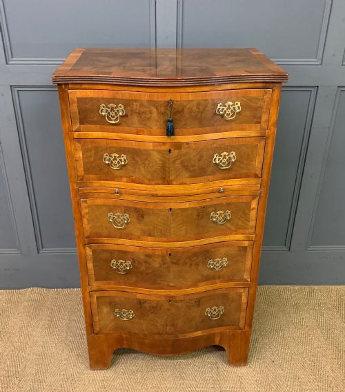 Burr Walnut Serpentine Chest of Drawers
