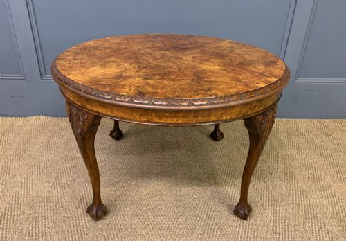 Round Burr Walnut Coffee Table