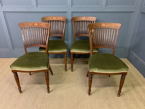 Set of 4 Inlaid Chairs by Maple & Co.