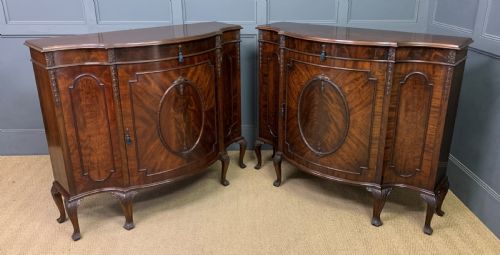 Pair of Flame Mahogany Commodes