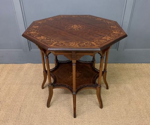 Octagonal Inlaid Mahogany Occasional Table