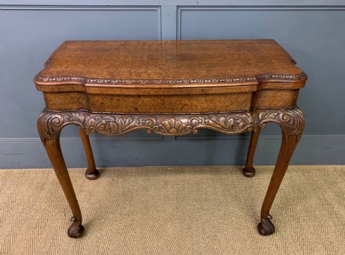 Burr Walnut Card Table