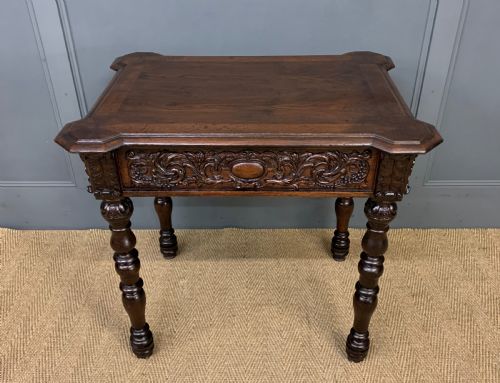 19th Century Carved Oak Table