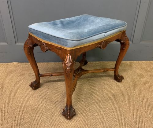 Queen Anne Style Walnut Stool