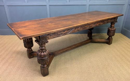 Long Jacobean Style Oak Refectory Table