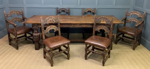 fig 1. Long Jacobean Style Oak Refectory Table