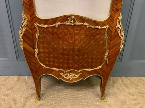 SUPERB 19TH CENTURY FRENCH KINGWOOD PARQUETRY VITRINE - ADDITIONAL PHOTO 3