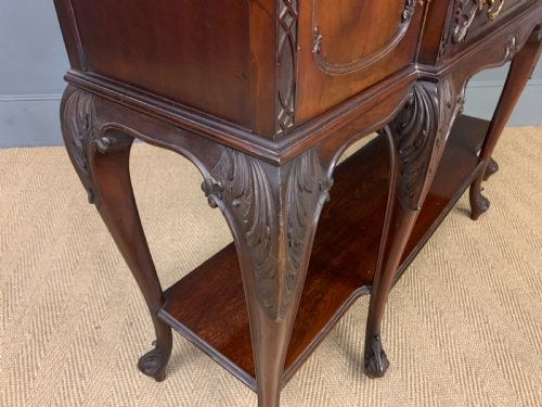 CARVED MAHOGANY DISPLAY CABINET BY WARINGS - ADDITIONAL PHOTO 14