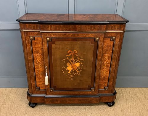 Marquetry Inlaid Burr Walnut Side Cabinet