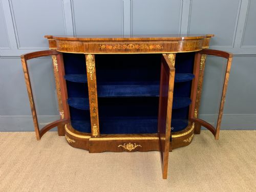 VICTORIAN BURR WALNUT MARQUETRY CREDENZA - ADDITIONAL PHOTO 11