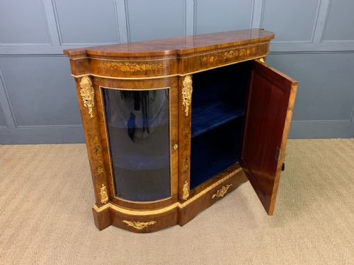 VICTORIAN BURR WALNUT MARQUETRY CREDENZA - ADDITIONAL PHOTO 15