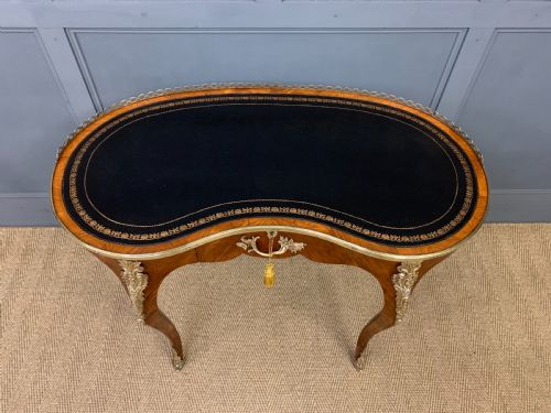 VICTORIAN KIDNEY SHAPED ROSEWOOD WRITING TABLE - ADDITIONAL PHOTO 2