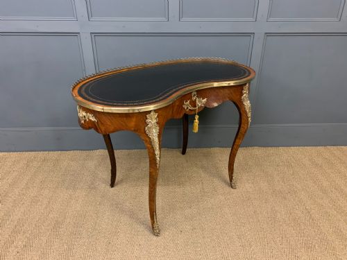 VICTORIAN KIDNEY SHAPED ROSEWOOD WRITING TABLE - ADDITIONAL PHOTO 7