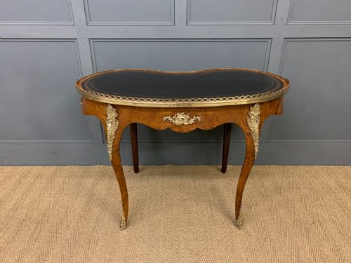 VICTORIAN KIDNEY SHAPED ROSEWOOD WRITING TABLE - ADDITIONAL PHOTO 14