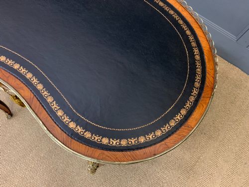 VICTORIAN KIDNEY SHAPED ROSEWOOD WRITING TABLE - ADDITIONAL PHOTO 17