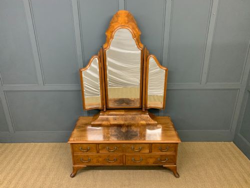 fig 1. Maurice Adams Burr Walnut Dressing Table