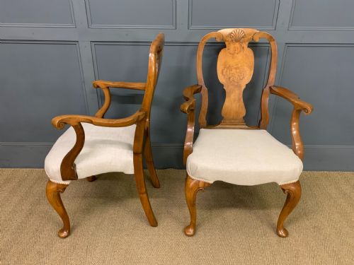 fig 4. Pair of Walnut Armchairs by Maple & Co.
