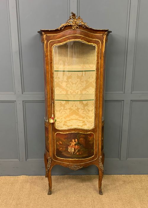 Vernis Martin Decorated French Kingwood Vitrine