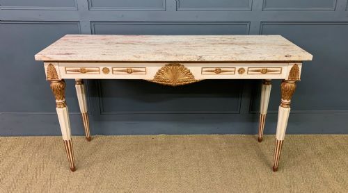 Marble Topped Painted Console Table