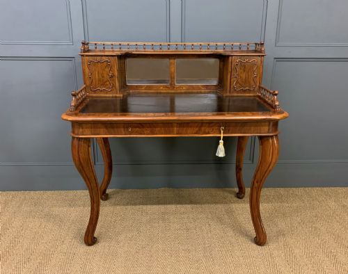 19TH CENTURY BURR WALNUT BONHEUR DU JOUR - ADDITIONAL PHOTO 1