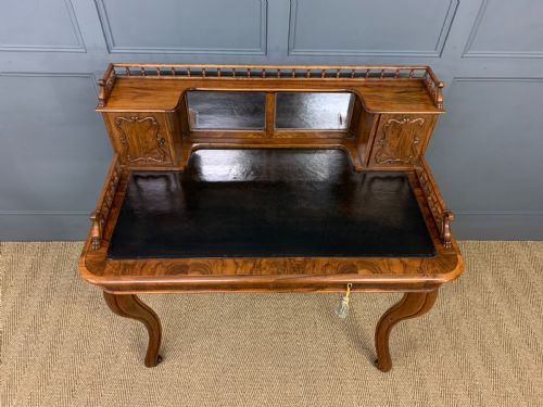 19TH CENTURY BURR WALNUT BONHEUR DU JOUR - ADDITIONAL PHOTO 2