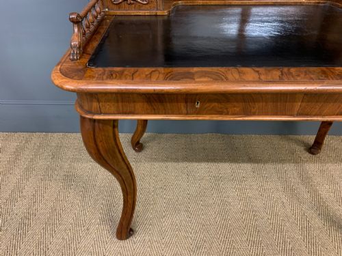 19TH CENTURY BURR WALNUT BONHEUR DU JOUR - ADDITIONAL PHOTO 10