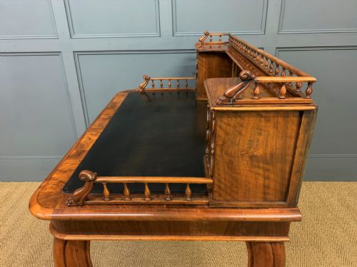 19TH CENTURY BURR WALNUT BONHEUR DU JOUR - ADDITIONAL PHOTO 17